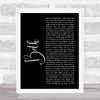 Richard Harris Beth Black Script Song Lyric Print
