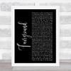 Simply Red Fairground Black Script Song Lyric Print