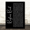 Van Morrison Raglan Road Black Script Song Lyric Print