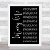 Train Marry Me Black Script Song Lyric Quote Print