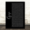 Marillion Gaza Black Script Song Lyric Music Art Print