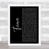 Mumford & Sons Forever Black Script Song Lyric Music Art Print