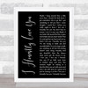 Olivia Newton-John I Honestly Love You Black Script Song Lyric Music Art Print