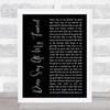 Smog Dress Sexy At My Funeral Black Script Song Lyric Music Art Print
