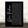 The Beatles Dear Prudence Black Script Song Lyric Music Art Print