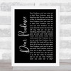 The Beatles Dear Prudence Black Script Song Lyric Music Art Print