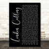 The Clash London Calling Black Script Song Lyric Music Art Print