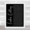 The Clash London Calling Black Script Song Lyric Music Art Print