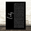 Brett Young Lady Black Script Song Lyric Music Art Print
