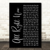 Free All Right Now Black Script Song Lyric Music Art Print