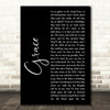 Jim McCann Grace Black Script Song Lyric Music Art Print