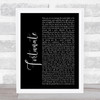 Lathun Fortunate Black Script Song Lyric Music Art Print