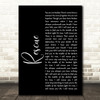 Lauren Daigle Rescue Black Script Song Lyric Music Art Print