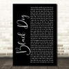 Led Zeppelin Black Dog Black Script Song Lyric Music Art Print