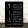 Lee Brice I Drive Your Truck Black Script Song Lyric Music Art Print