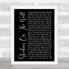 Blacktop Mojo Shadows On The Wall Black Script Song Lyric Quote Music Print