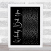 Blake Shelton Nobody But You Black Script Song Lyric Quote Music Print