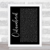 Dermot Kennedy Outnumbered Black Script Song Lyric Quote Music Print