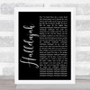 Leonard Cohen Hallelujah Black Script Song Lyric Quote Music Print