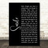 Nat King Cole Smile Black Script Song Lyric Quote Music Print