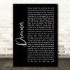 Ozzy Osbourne Dreamer Black Script Song Lyric Quote Music Print