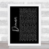 Ozzy Osbourne Dreamer Black Script Song Lyric Quote Music Print