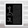 Pearl Jam Just Breathe Black Script Song Lyric Quote Music Print