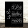 Peter Hammill My Room Black Script Song Lyric Quote Music Print