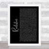 Post Malone Rockstar Black Script Song Lyric Quote Music Print