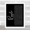 The Grateful Dead Ripple Black Script Song Lyric Quote Music Print