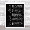 Thomas Kelly Stricken, Smitten, and Afflicted Black Script Song Lyric Quote Music Print