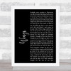 Birdy Wings Black Script Song Lyric Quote Print