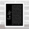 Ed Sheeran Kiss Me Black Script Song Lyric Quote Print