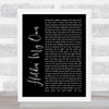 Eric Church Holdin' My Own Black Script Song Lyric Quote Print