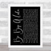 Gene Vincent Be-Bop-A-Lula Black Script Song Lyric Quote Print