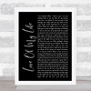 Jim Brickman Love Of My Life Black Script Song Lyric Quote Print