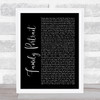 Pink Family Portrait Black Script Song Lyric Quote Print