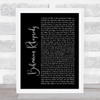Queen Bohemian Rhapsody Black Script Song Lyric Quote Print