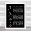 Queen You're My Best Friend Black Script Song Lyric Quote Print