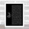 Sarah McLachlan Angel Black Script Song Lyric Quote Print