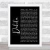 Stereophonics Dakota Black Script Song Lyric Quote Print