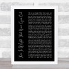 The Smiths There Is A Light That Never Goes Out Black Script Song Lyric Print