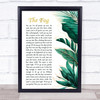 Kate Bush The Fog Gold Green Botanical Leaves Side Script Song Lyric Print