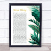 The All-American Rejects Move Along Gold Green Botanical Leaves Side Script Song Lyric Print