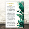 Tom Lehrer The Masochism Tango Gold Green Botanical Leaves Side Script Song Lyric Print