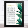 Wham! Club Tropicana Gold Green Botanical Leaves Side Script Song Lyric Music Art Print