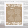 Santana Smooth Burlap & Lace Song Lyric Print