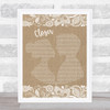 Travis Closer Burlap & Lace Song Lyric Quote Print