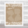 Motley Crue Without You Burlap & Lace Song Lyric Quote Print