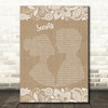 OneRepublic Secrets Burlap & Lace Song Lyric Print